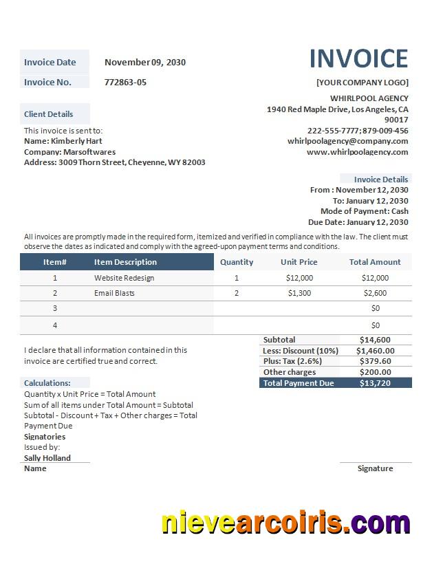 Advertising Agency Invoice Format